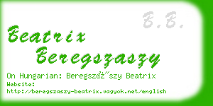 beatrix beregszaszy business card